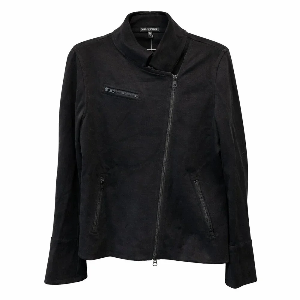 Eileen Fisher Petite Moto Jacket PL NWT Black Minimalist Capsule Workwear - Picture 2 of 9